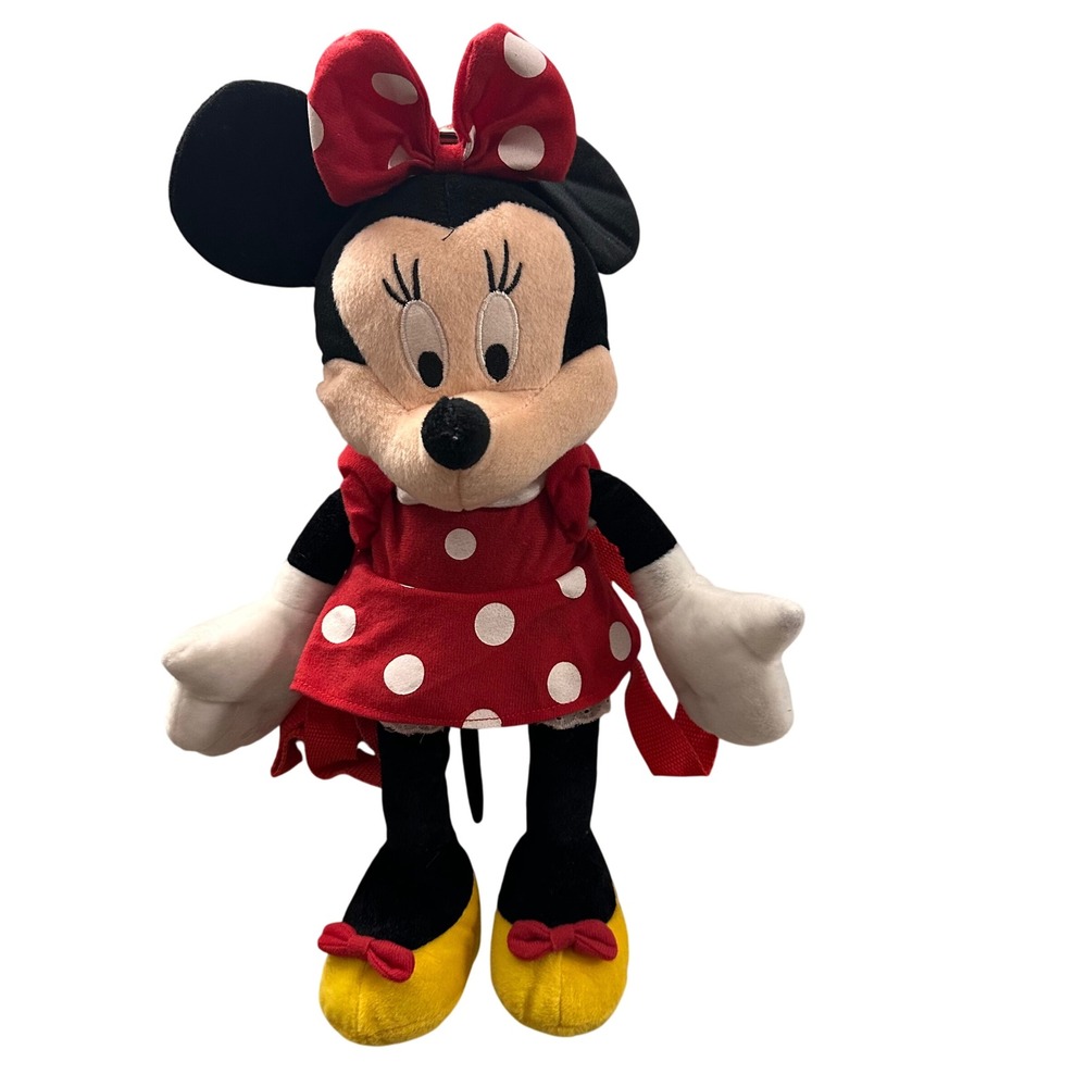 Minnie Mouse Plush Backpack Disney Polka Dot Dress Small‎ Kids Toddler